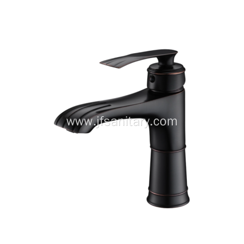 Black Brass Single Hole Basin Faucet